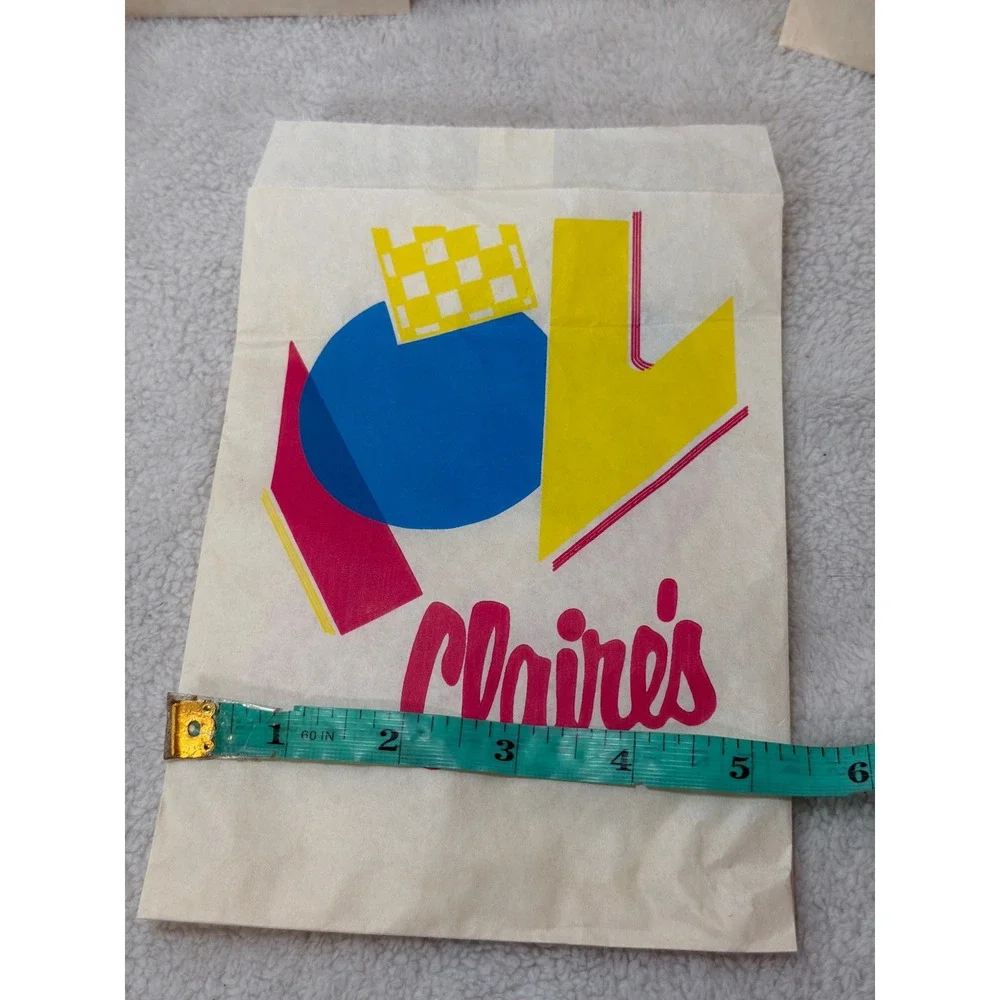 VTG 80/90s Claire's Paper Gift Bags Multicolor Abstract‎ Design 8 ct Treat Party